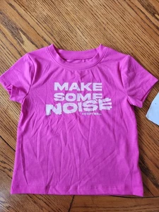 Under Armour Girls' Size 5 Pink Make Some Noise Short Sleeve T-Shirt New - Picture 1 of 3