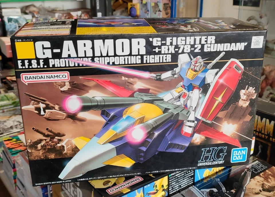 GUNDAM - 1/144 G Armor G-Fighter + RX-78-2 Model Kit HGUC # 050 Bandai - Immagine 1 di 1