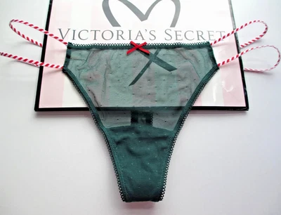 Victoria's Secret PINK - M Wink Green Gingerbread Strappy Thong Panty Christmas - Image 1 of 4