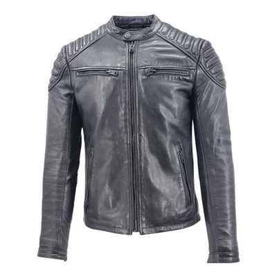 Superdry Premium Men’s Black Hero Leather Racer Jacket RRP £199.99 - Image 1 of 4