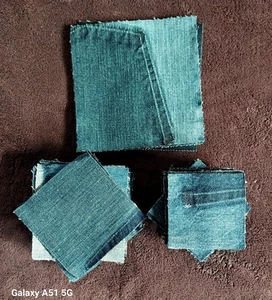 Upcycled Denim Squares, Odds and Ends - Picture 1 of 6