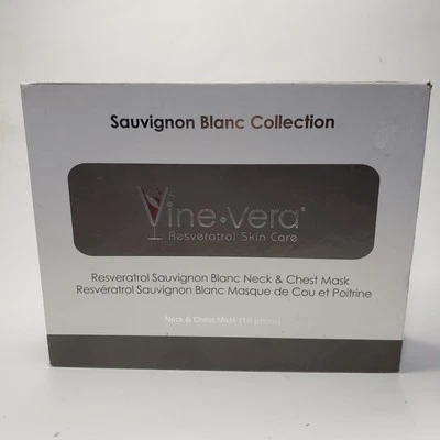 Vine Vera Resveratrol Cuidado de la Piel Sauvignon Blanc Cuello y Pecho Máscaras 14 Piezas Foto 1 de 3