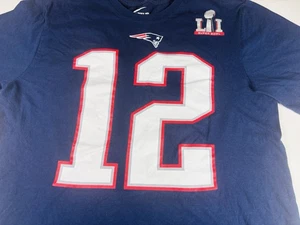 New England Patriots Shirt Mens Small Super Bowl LI NFL Football Nike Brady 12 - Picture 1 of 5