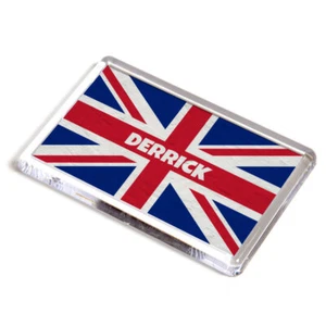 FRIDGE MAGNET - Derrick - Union Jack Flag - Surname Gift - Picture 1 of 1