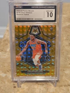 2023-24 Panini Mosaic #218 Reactive Yellow RC Cason Wallace CGC Gem Mint 10 NBA - Picture 1 of 2