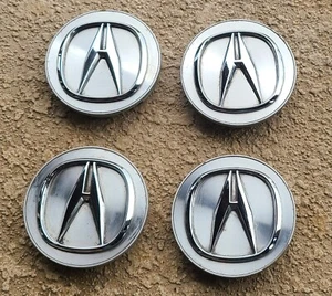 ACURA  RL TL RDX MDX TSX OEM 2.75" SILVER  CENTER CAP SET  44742-SZ3-J110-H1 - Picture 1 of 3