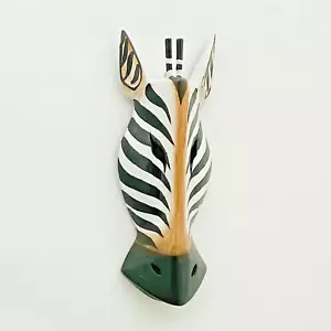 Zebra Giraffa in Legno Testa di Animale Decorazione Parete Casa 30cm Regalo Natale - Foto 1 di 6