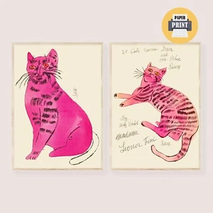 25 Cats Name Sam Andy Warhol 2 Prints A3 size - Pop Art Cats Warhol Posters Cat - Picture 1 of 4