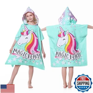 MOKANI Kids Hooded Poncho Towels, Soft and Absorbent Microfiber Beach Towel, - Picture 1 of 5