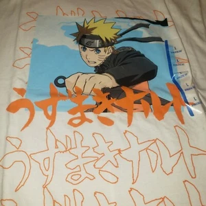 Camiseta Naruto Shippuden Naruto Kanji Marco Blanca Talla Grande Nueva con Etiquetas - Imagen 1 de 6