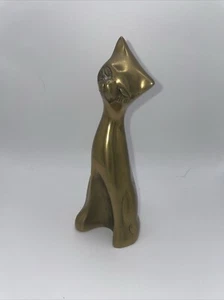 Vintage Brass Sitting Cat - 6.5” Tall - Picture 1 of 6