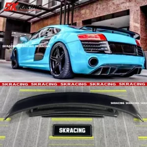 For Audi R8 GT V8 V10 2008-2015 Carbon Fiber Rear Trunk Lip Spoiler Wing Bodykit - Picture 1 of 22