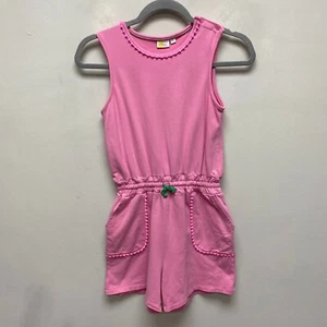 Boden Kids Girls Pink Sleeveless Drawstring Pocket Pom Pom Trim Romper 11-12Y - Picture 1 of 9