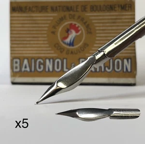 x5 Vintage Baignol & Farjon 6134 Pen Nibs for Dip Pen Calligraphy - Picture 1 of 3