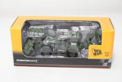 B68 1:87 MOTORART 13479 JCB HMEE TERNA CARICATORE GRU PALA VERDE ESERCITO NUO... - Immagine 1 di 4