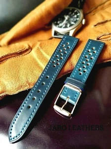 Luxus Uhrenarmband Racing Shell Cordovan Blau 18/16mm Handarbeit - Bild 1 von 5