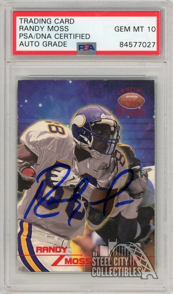 Randy Moss 1998 Topps Stars Red Autograph Rookie Card /8799 #66 PSA/DNA 10 - Image 1 of 1