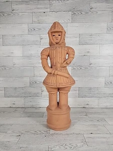 Japanese DOGU Clay Terracotta Kabuto Warrior Haniwa Statue 15" Garden Figure - Picture 1 of 10