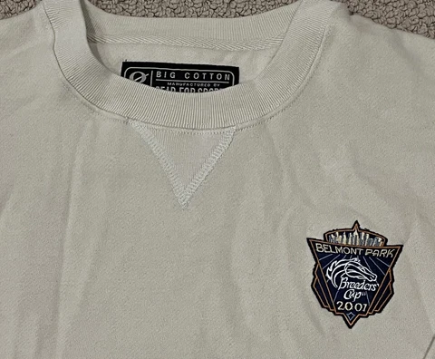 VINTAGE Belmont Park Breeders Cup 2001 Sweatshirt Pullover Size XL Horse Racing Cover