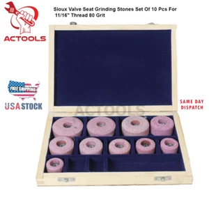 NEW Sioux Valve Seat Grinding Stones Set 3 Jaw  11/16" Thread 80 Grit  ACTOOLS - Picture 1 of 14