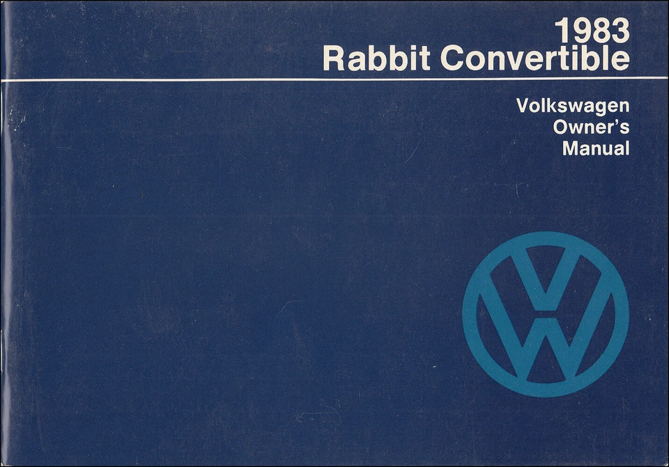 VW Rabbit 1983 convertible manual del propietario como nuevo Volkswagen libro de guía del usuario  Foto 1 de 2