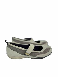 Land's End Mary Jane Wanderschuh Gr. 10B hellbraun Wildleder Leder mit schwarzem Marmorstoff - Bild 1 von 6