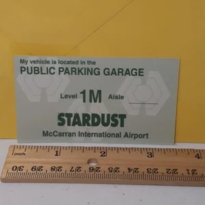 Obsolete Las Vegas McCarran International Airport Parking Reminder Card STARDUST - Picture 1 of 2