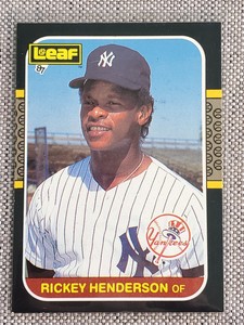 RICKEY HENDERSON 1987 Leaf Canadian Baseball Card #191 New York Yankees MLB RARE