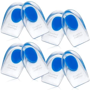 4 Pairs Gel Silicone Heel Pads Cups for Achilles Tendonitis Shoe Wedge Inserts - Picture 1 of 6