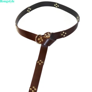 Medieval Retro Leather Stud Ring Belt Renaissance Costume Viking Knight Cosplay - Picture 1 of 11