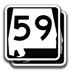 ALABAMA ROUTE 59 AUFKLEBER Autobahn 2 Aufkleber Staatsstraßenschild Bogo Stoßstange Fenster - Bild 1 von 1