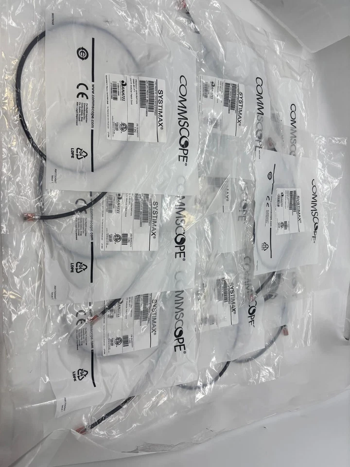 Lot of 10 Systimax GS8E Stranded Modular Patch Cord, Blk, 3 FT (CPC3312-01F003) - Image 1 of 4