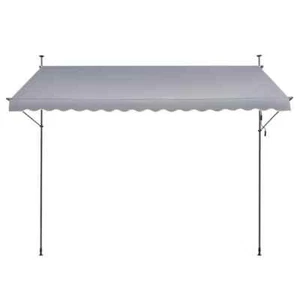 157 x 47 in. Patio Awning Retractable, Awning Sunshade Shelter with Manual Crank - Picture 1 of 8