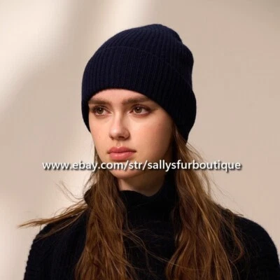 Sallys Boutique Pura Mongolia Cashmere Crochet Sombrero Unisex Gorro Esquí Foto 1 de 4
