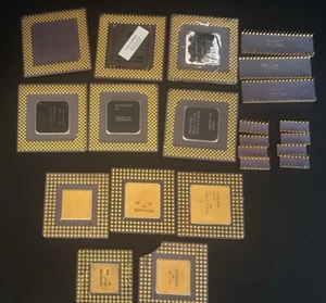Lot de ferraille transformateurs céramique dorée et copeaux IC ferraille - Photo 1/8