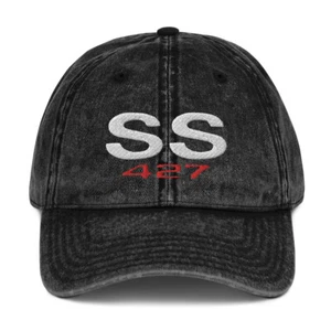 Cappello papà Camaro SS 427 1967-1969 emblema pannello posteriore Chevy vintage cotone twill - Foto 1 di 7