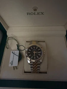 Rolex 18 silver watch and gold band  new never worn  in that original box - Picture 1 of 7
