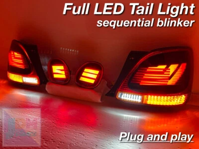 JDM Toyota Aristo JZS161 Full LED tail lights Sequential blinker GS300 OEM [v1] - Imagem 1 de 4
