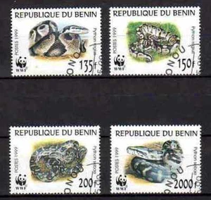 Animals Snakes Benin 1999 (40) Yvert 898 to 901 obliterated - Picture 1 of 1