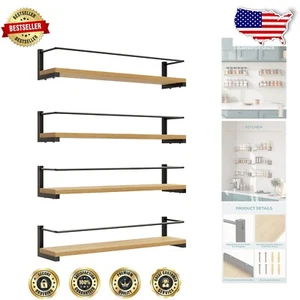Premium Quality Wall-Mounted Rustic Spice Rack Set – Ideal for Organized Cooking - Picture 1 of 9