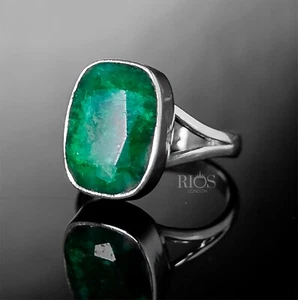 Premium 925 Sterling Silver RUBY EMERALD Facet Gemstone Ring Gift Boxed - Picture 1 of 13