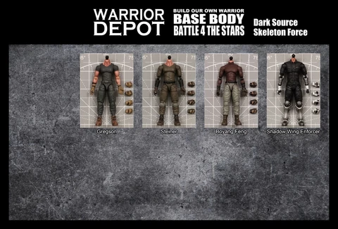 Battle For The Stars Base Body Set 4 - 1/18 3.75" JoyToy GI Joe Cover