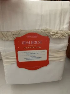 1TWIN XL …Opalhouse Jungalow Fringed Cotton Percale Sheet Set - Picture 1 of 3