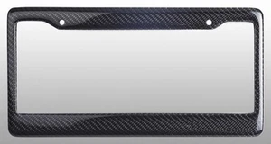 Real 100% Carbon Fiber License Plate Frame Tag Cover Orignal 3K With Free Caps - Picture 1 of 7