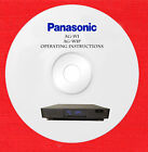 Panasonic AG-W1 AG-W1P operating instructions manual on 1 cd in pdf format 