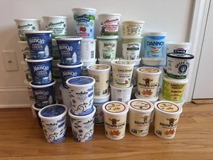 Lot of 50 Empty Yogurt Plastic Food Containers reusable plastic storage Wallaby - Picture 1 of 10