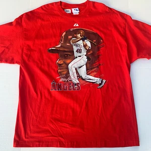 Deadstock Y2K Majestic 2XL Anaheim Angels #48 Torii Hunter Shirt MLB Red NWOT - Picture 1 of 10