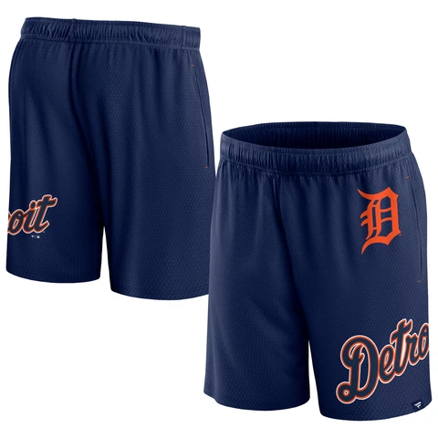 Men's Fanatics Branded  Navy Detroit Tigers Clincher Mesh Shorts Cover