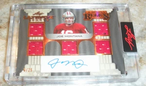 JOE MONTANA 49ERS 2024 HOJA ULTIMATE JUEGO USADO 5X CAMISETA AUTO 06/25 TARJETA FIRMADA - Imagen 1 de 4