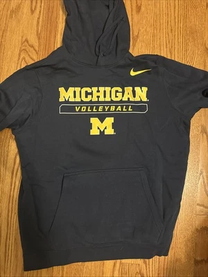 Navy Blue And Yellow Michigan Volleyball Nike Large Sweatshirt - Image 1 of 4